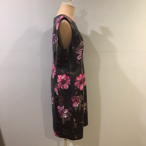 Calvin Klein Faux Leather Floral Dress - Picture 3 of 8